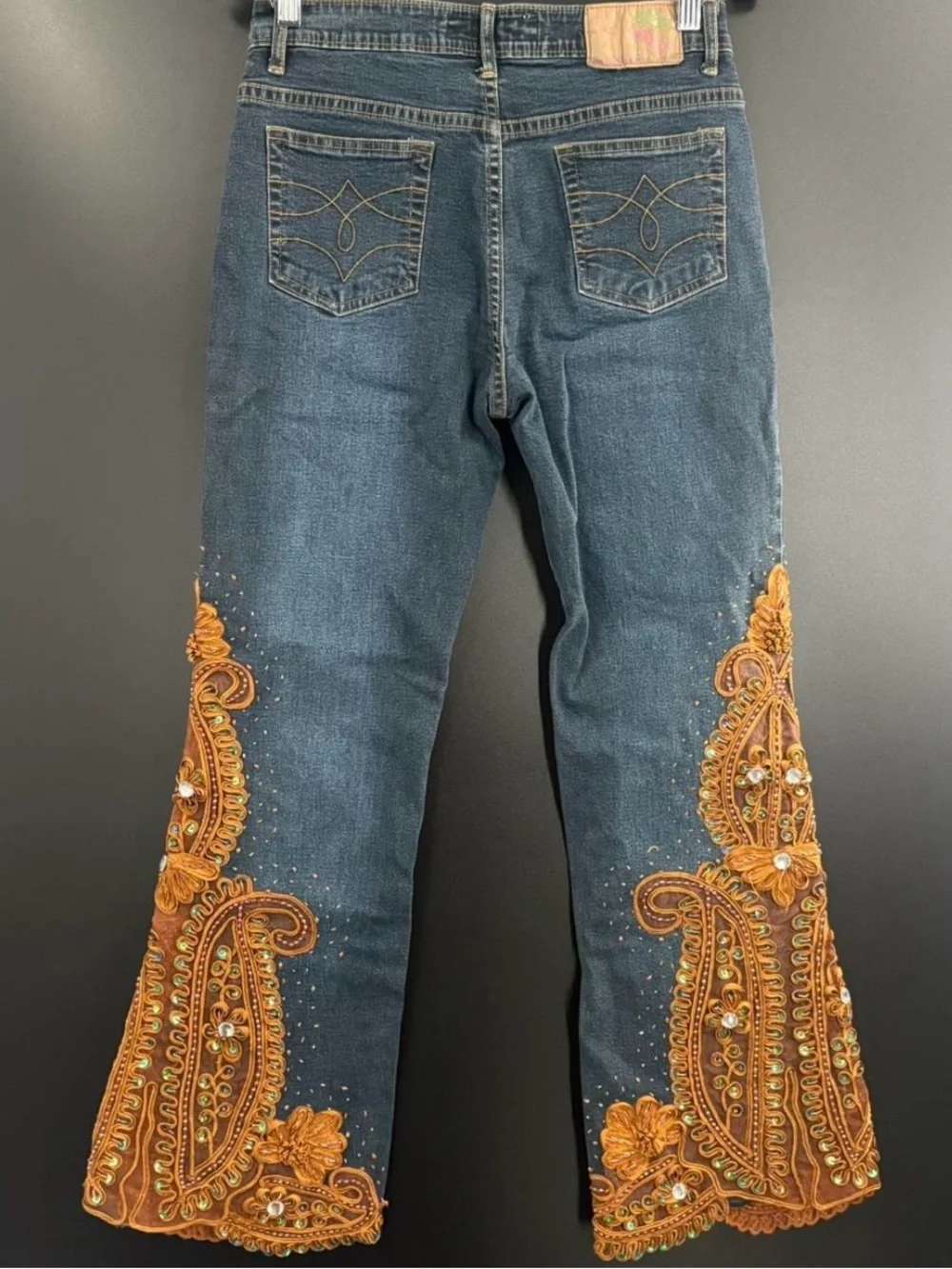 ✨Vintage Y2K Boho Embroidered & Sequins Flare Fairy Jeans✨ - Picture 5 of 6